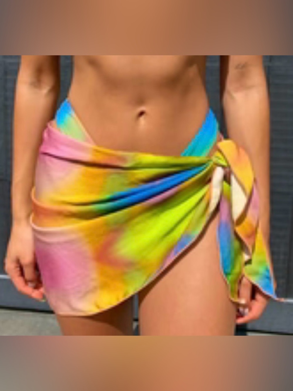 Frankies Bikinis Paraiso Sand Sugar Wrap Sarong M Tie Dye Floral